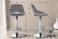 2er Set Barhocker Milet Samt C dunkelgrau 