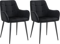 2er Set Esszimmerstuhl Ferndale Samt schwarz 2er Set Esszimmerstuhl Ferndale Samt schwarz