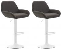 2er Set Barhocker Braga Stoff weiß dunkelgrau 2er Set Barhocker Braga Stoff weiß dunkelgrau
