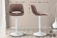 2er Set Barhocker Camden Samt weiß braun 2er Set Barhocker Camden Samt weiß braun