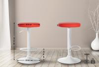 2er Set Barhocker Ponte Kunstleder weiß rot 2er Set Barhocker Ponte Kunstleder weiß rot
