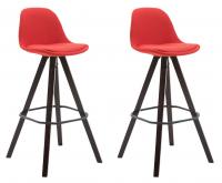 2er Set Barhocker Franklin Stoff Square cappuccino (eiche) rot 2er Set Barhocker Franklin Stoff Square cappuccino (eiche) rot