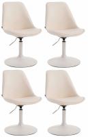 4er Set Esszimmerstühle Maverick W Kunstleder creme