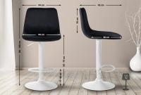 2er Set Barhocker Divo Samt Weiß schwarz 2er Set Barhocker Divo Samt Weiß schwarz