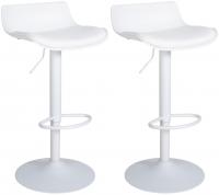 2er Set Barhocker Aveiro Kunstleder weiß 2er Set Barhocker Aveiro Kunstleder weiß
