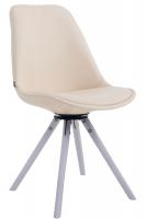 Besucherstuhl Calais rund weiß (eiche) creme 