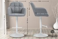 Barhocker Natoma Stoff weiß grau Barhocker Natoma Stoff weiß grau