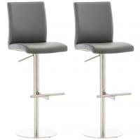 2er Set Barhocker Cadiz Kunstleder edelstahl grau 2er Set Barhocker Cadiz Kunstleder edelstahl grau