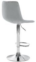 2er Set Barhocker Divo Samt Chrom grau 