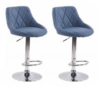 2er Set Barhocker Lazio Stoff blau 2er Set Barhocker Lazio Stoff blau