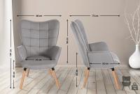 Sessel Garding Stoff grau 