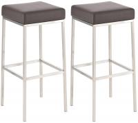 2er Set Barhocker Montreal 85 Kunstleder edelstahl braun 2er Set Barhocker Montreal 85 Kunstleder edelstahl braun