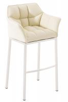 Barhocker Damaso mit 4-Fuß Gestell weiß creme Barhocker Damaso mit 4-Fuß Gestell weiß creme