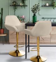 Barhocker Braga Gold Kunstleder creme 