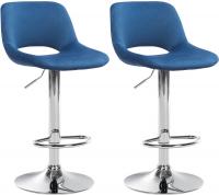 2er Set Barhocker Camden Samt chrom blau 2er Set Barhocker Camden Samt chrom blau