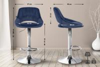 Barhocker Milet Samt chrom blau 