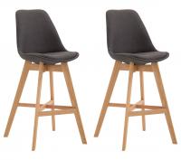 2er Set Barhocker Cannes Stoff natura dunkelgrau 2er Set Barhocker Cannes Stoff natura dunkelgrau
