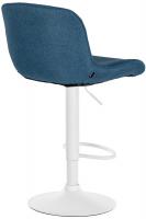 2er Set Barhocker Solon Weiß Stoff blau 2er Set Barhocker Solon Weiß Stoff blau