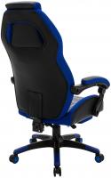 Bürostuhl Clovis Kunstleder schwarz/blau 