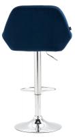 Barhocker Braga Samt chrom blau 