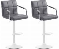 2er Set Barhocker Lucy V2 weiß grau 
