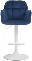 Barhocker Natoma Samt weiß blau Barhocker Natoma Samt weiß blau