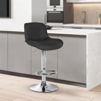 2er Set Barhocker Solon Chrom Stoff schwarz 2er Set Barhocker Solon Chrom Stoff schwarz