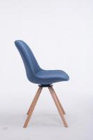 Besucherstuhl Troyes Stoff Rund natura (eiche) blau 