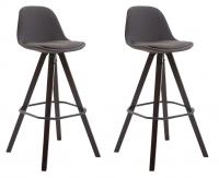 2er Set Barhocker Franklin Stoff Square cappuccino (eiche) dunkelgrau
