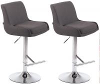 2er Set Barhocker Club Stoff chrom dunkelgrau 2er Set Barhocker Club Stoff chrom dunkelgrau