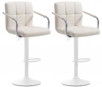 2er Set Barhocker Lucy V2 Stoff weiß beige 2er Set Barhocker Lucy V2 Stoff weiß beige
