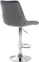 Barhocker Toni Samt chrom dunkelgrau Barhocker Toni Samt chrom dunkelgrau