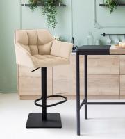 2er Set Barhocker Damaso Stoff schwarz creme 2er Set Barhocker Damaso Stoff schwarz creme