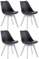 4er Set Besucherstühle Borneo V2 Weiß Kunstleder schwarz 4er Set Besucherstühle Borneo V2 Weiß Kunstleder schwarz