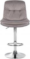 Barhocker Laurel Samt chrom grau 