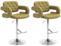 2er Set Barhocker Dublin Stoff grün