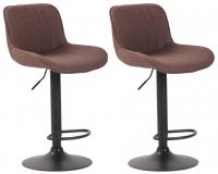 2er Set Barhocker Lentini Stoff schwarz braun 2er Set Barhocker Lentini Stoff schwarz braun