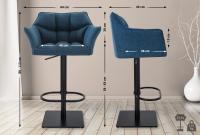 2er Set Barhocker Damaso Stoff schwarz blau 2er Set Barhocker Damaso Stoff schwarz blau