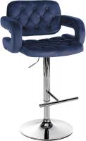Barhocker Dublin Samt chrom blau Barhocker Dublin Samt chrom blau