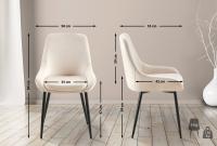 Esszimmerstuhl Elmira Samt schwarz creme Esszimmerstuhl Elmira Samt schwarz creme
