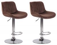 2er Set Barhocker Lentini Samt chrom braun 2er Set Barhocker Lentini Samt chrom braun