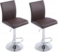 2er Set Barhocker Köln Kunstleder chrom braun 2er Set Barhocker Köln Kunstleder chrom braun