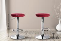 2er Set Barhocker Ponte Samt chrom rot 