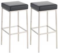 2er Set Barhocker Montreal 85 Kunstleder edelstahl schwarz 2er Set Barhocker Montreal 85 Kunstleder edelstahl schwarz