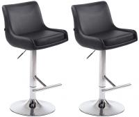 2er Set Barhocker Club Kunstleder chrom schwarz 2er Set Barhocker Club Kunstleder chrom schwarz