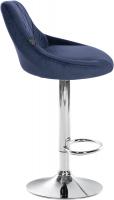 2er Set Barhocker Lazio Samt chrom blau 