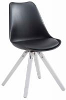 4er Set Stühle Toulouse Kunstleder weiß (eiche) Square schwarz 