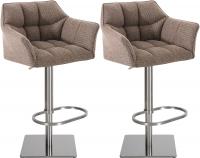 2er Set Barhocker Damaso Stoff edelstahl terrabraun 2er Set Barhocker Damaso Stoff edelstahl terrabraun