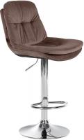 Barhocker Laurel Samt chrom braun 