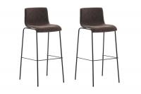 2er Set Barhocker Hoover Stoff 4-Fuß Gestell schwarz braun 2er Set Barhocker Hoover Stoff 4-Fuß Gestell schwarz braun